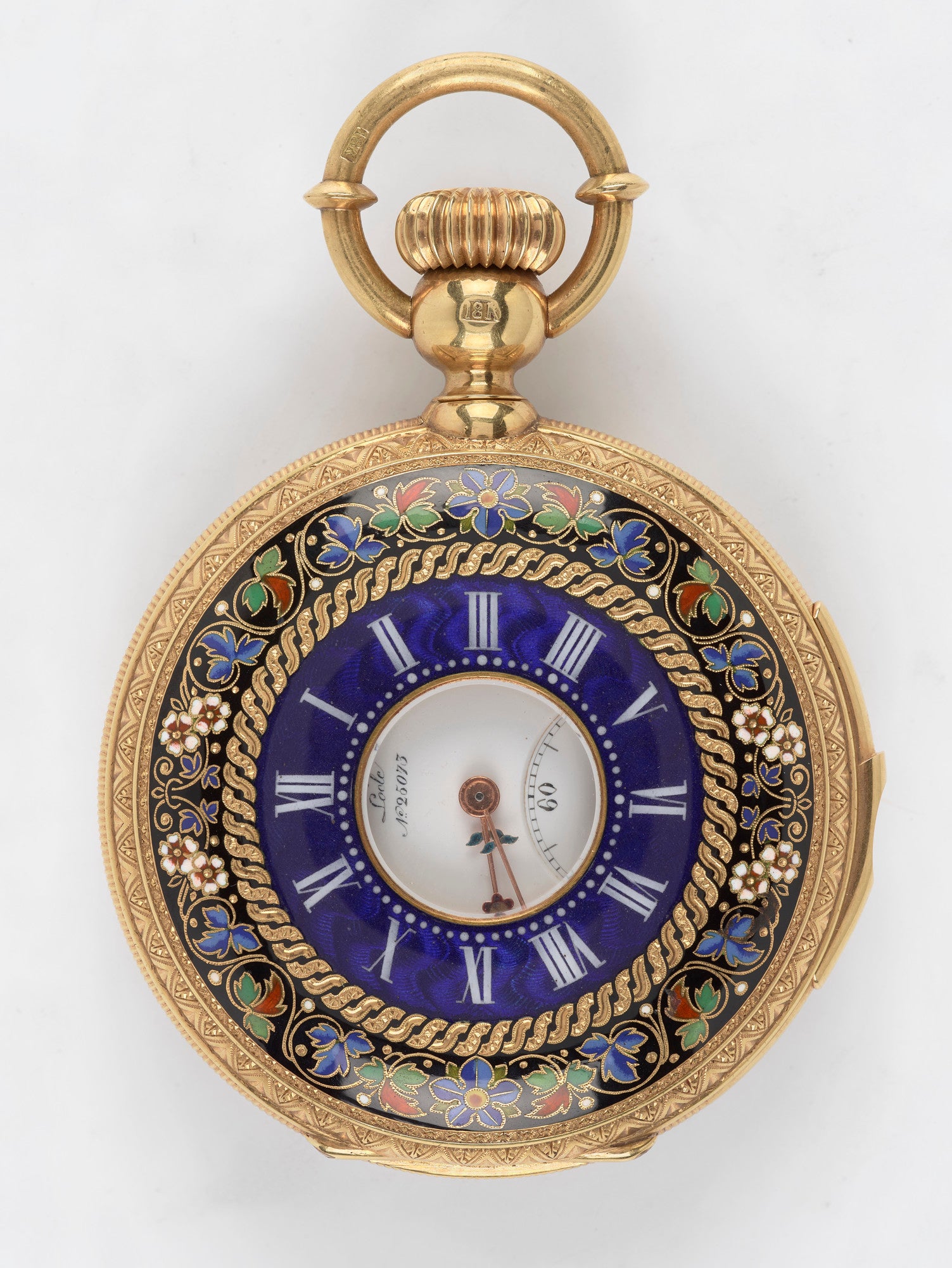 Blue enamel Marcks & Co. pocket watch made for the Maharaja of Patiala