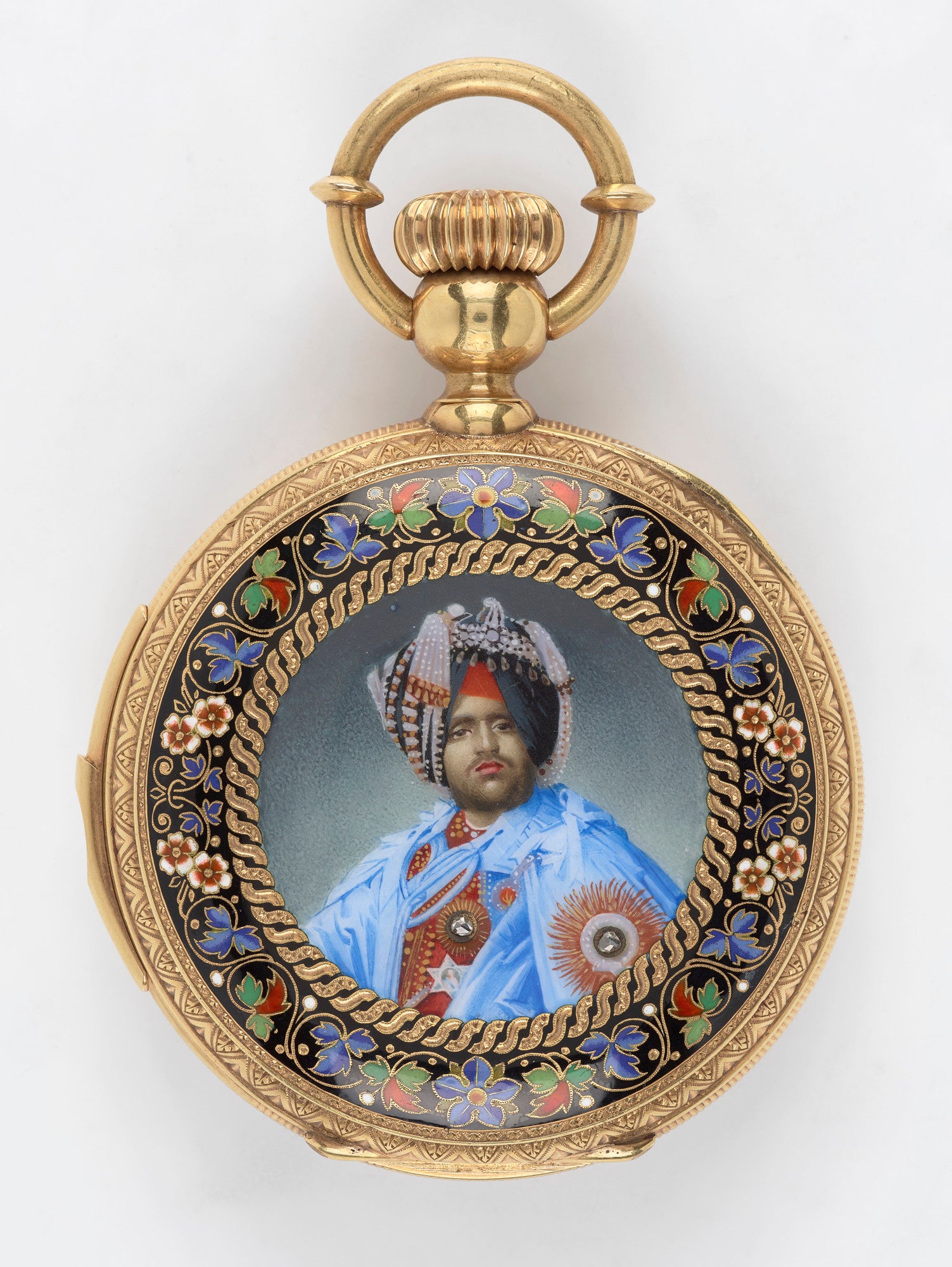 Portrait caseback of the Marcks & Co. pocket watch made for the Maharaja of Patiala